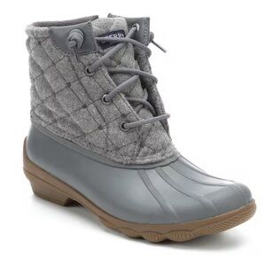 SPERRY Women’s Syren Gulf Wool Duck Boot Gray Quilted Waterproof‎ Winter, Rain 6